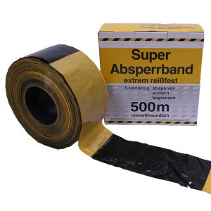 Afzetlint zwart/geel 80 mm x 500 m