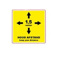 Raamsticker "houd afstand"300 x 300 mm
