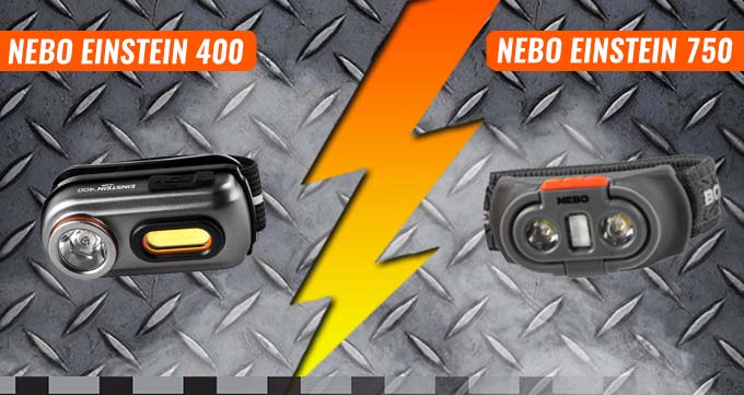 Het verschil tussen de Nebo Einstein 400 & 750 hoofdlampen